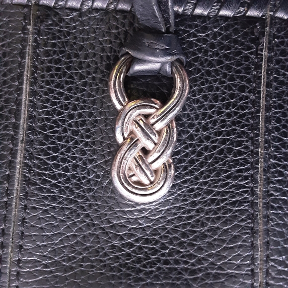 Brighton Interlok Convertible Belt Pouch, Black Leather Crossbody Bag Hand-Laced - Picture 11 of 13